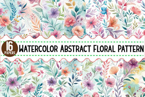 Download Watercolor Abstract Floral Pattern - Premium Bundle