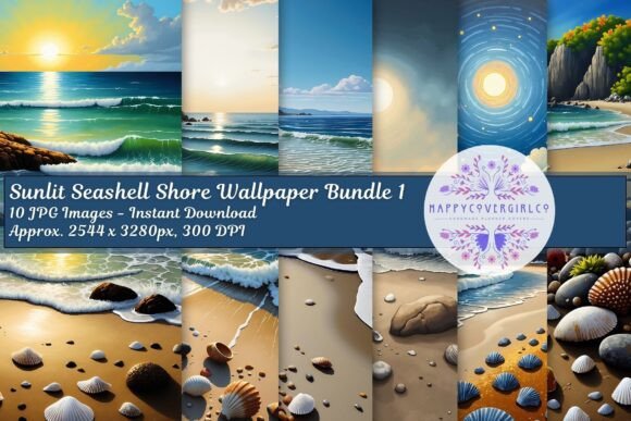Download Sunlit Seashell Shore Wallpaper Bundle 1 - Wallpaper Collection