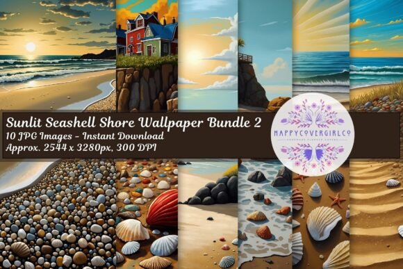Download Sunlit Seashell Shore Wallpaper Bundle 2 - Wallpaper Collection
